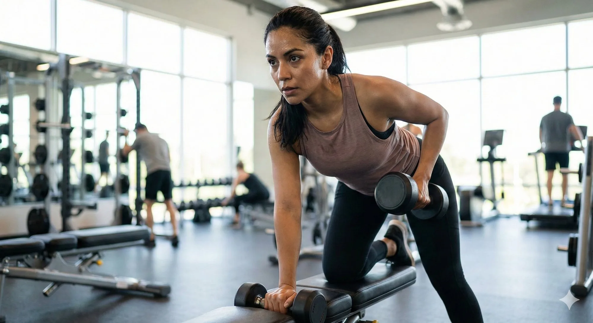 Woman working out at gym